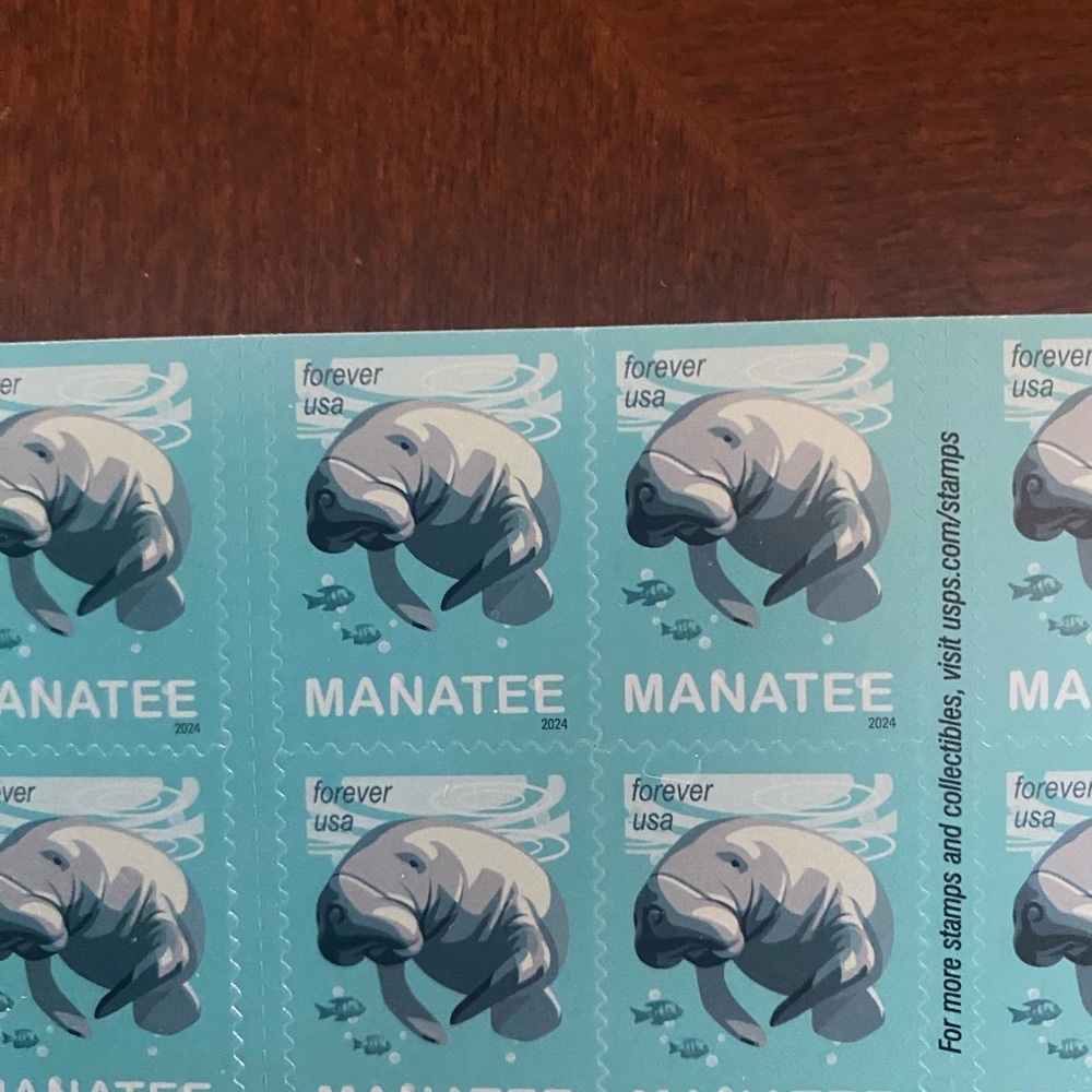 100 Manatee Forever USA Stamps $50